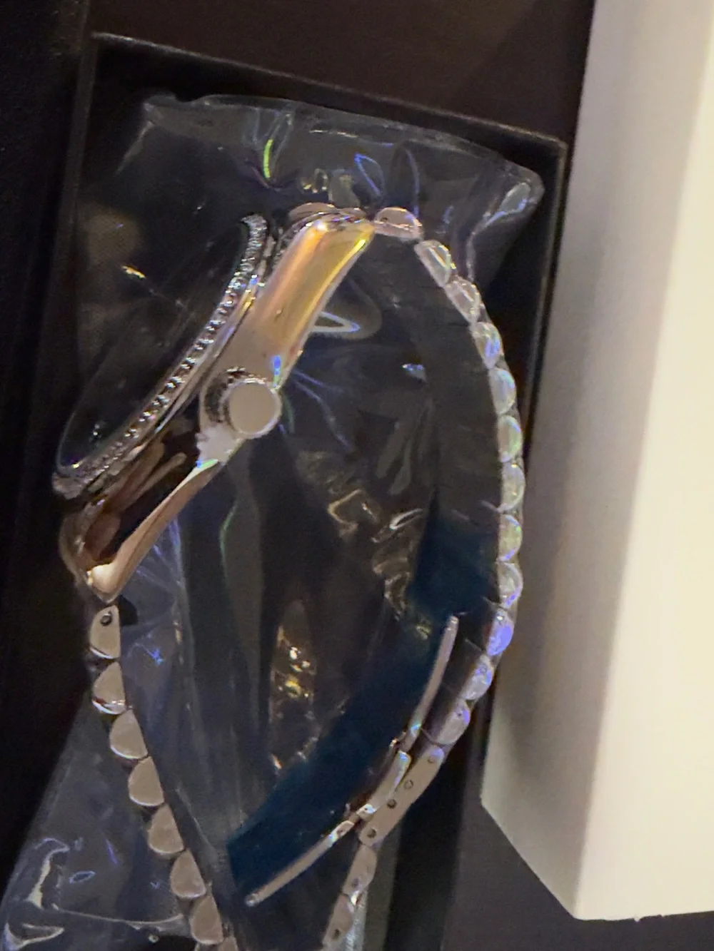 Silver-Tone Quartz Watch with Crystal Accents - Silver